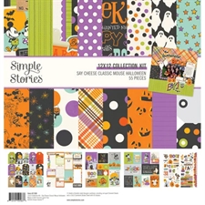 Simple Stories Paper Pack 12x12" Collection - Say Cheese Classic Mouse HALLOWEEN